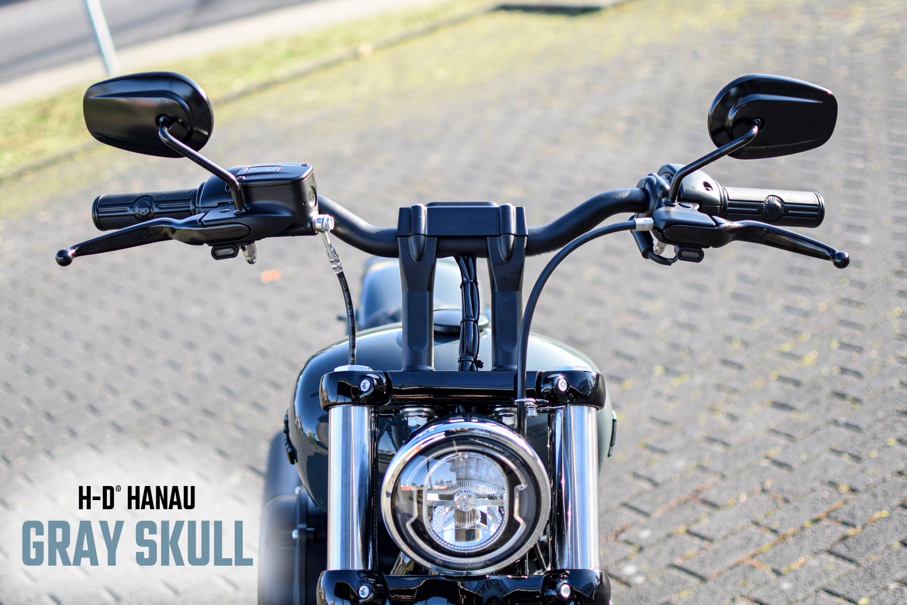 Harley-Davidson Hanau Street B Umbau Gray Skull Custombike