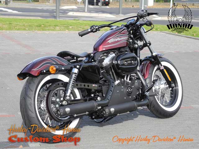 Sportster Forty-Eight Umbau Cherry Bomb 48 Custombike - Umbau von Harley-Davidson Hanau