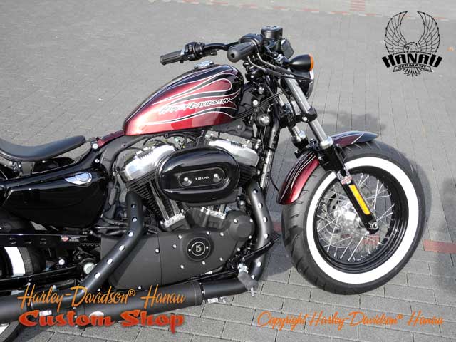 Sportster Forty-Eight Umbau Cherry Bomb 48 Custombike - Umbau von Harley-Davidson Hanau