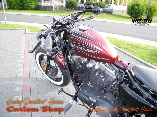 Sportster Forty-Eight Umbau Cherry Bomb 48 Custombike - Umbau von Harley-Davidson Hanau