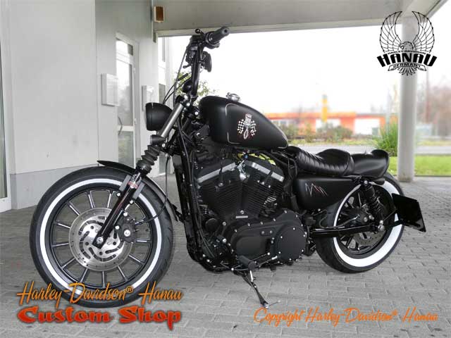 Sportster Iron 883 R Umbau Angry Piston Custombike - Umbau von Harley-Davidson Hanau